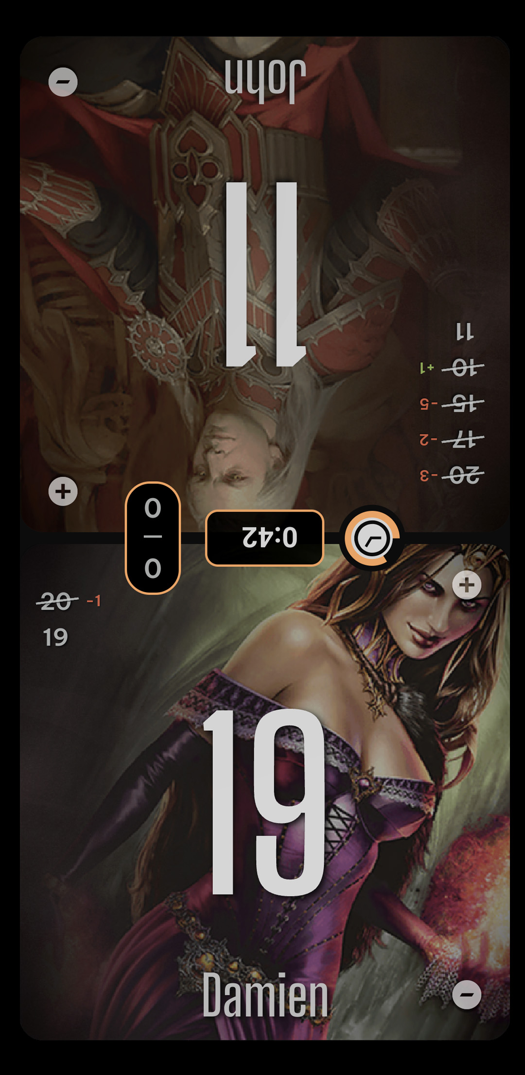 Two-player life counter